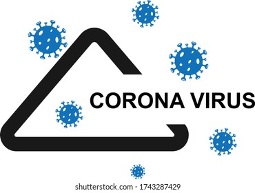 Corona virus warning sign icon