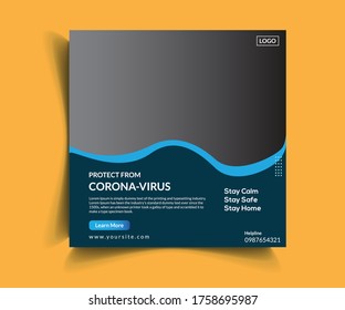Corona Virus Web Banner Template Design