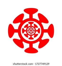 Corona-Virus mit weißem Hintergrund. Vector-Illustration für Wissenschaft und Medizin 