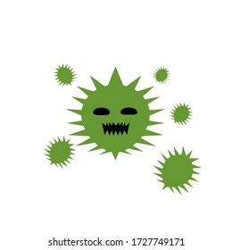 Virus corona con fondo blanco. Ilustración de vectores para fines científicos y médicos 