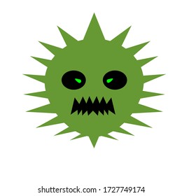 Virus corona con fondo blanco. Ilustración de vectores para fines científicos y médicos 