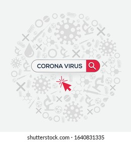 (corona Virus) Word Written In Search Bar,Vector Illustration