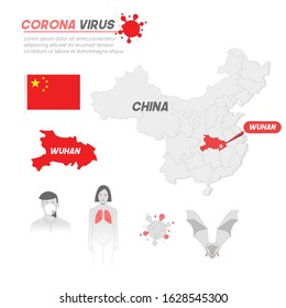 Corona Virus Wuhan China Infographic Illustraion Vector Design 