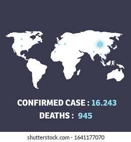 Corona Virus, Wuhan China. World map. Corona virus infographic.