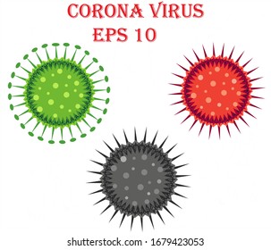 Corona Virus. Wuhan virus. Dangerous  corona virus, pandemic risk set. Logo, symbol, icon. Corona-virus. 
