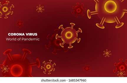 Corona Virus in Wuhan. Virus Corona vectors. red Background. Vector Illustration
