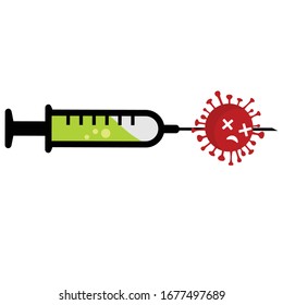 Corona Viruses Covid-19 Vaccine syringe design vector 