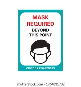 Corona Viurs COVID-19 Safety signage - Mask required, suitable for print