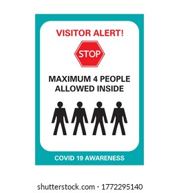 Corona Viurs COVID-19 Safety signage - Visitor Alert, suitable for print