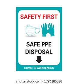 Corona Viurs COVID-19 Safety signage - Safety First,suitable for print