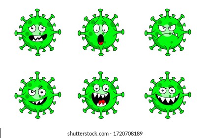Vector de expresiones de virus verde Corona-19