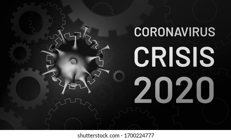  Coronacrisis. Conceptual visualization of a recession due to a virus. Covid-19 pandemic is affecting the global economy. Corona virus weakens economy. Vector illustration - Shutterstock ID 1700224777