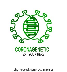 ilustración de la plantilla del logotipo del vector coronagenético.Este logotipo es adecuado para la medicina