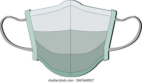 Corona-mask, vector drawing. Protection against covid-19.