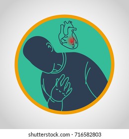 Coronary Artery Disease Vector Icon Illustration