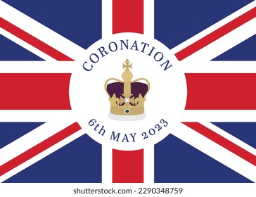 Coronation 6th May 2023 vector illustration with Union Flag