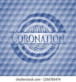 Coronation blue hexagon emblem.