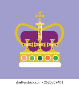 coronation day. illustration of the crown of the king and queen 