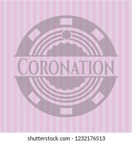 Coronation realistic pink emblem