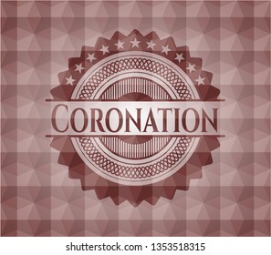 Coronation red seamless geometric badge.