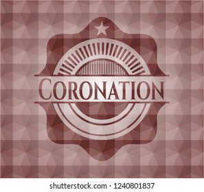 Coronation red seamless polygonal badge.