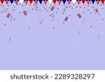 coronation UK Union Jack flag background garland bunting confetti vector illustration party 