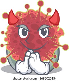 coronaviridae dressed as devil cartoon character design style