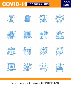 CORONAVIRUS 16 Blue Icon zum Thema Corona-Epidemie enthält Symbole wie Viren; Keime; Forschung; Blut; Corona-Virus-Virus-Coronavirus 2019-nov Krankheit Vector Design Elements