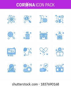 CORONAVIRUS 16 Blue Icon zum Thema Corona-Epidemie enthält Symbole wie Blut; infizieren; Medizin; menschlich; Coronavirus virales Coronavirus 2019-nov Krankheit Vectordesign Elements