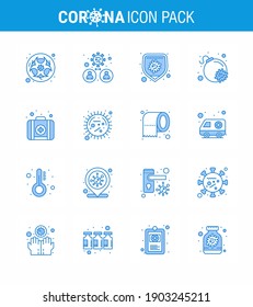 CORONAVIRUS 16 Blue Icon set on the theme of Corona epidemic contains icons such as emergency; bomb; transmission; attack; disease viral coronavirus 2019-nov disease Vector Design Elements
