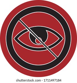 coronavirus 2019 cuidado no tocar los ojos riesgo infección ilustración vectorial color negro y rojo