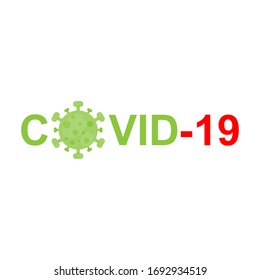 Coronavirus 2019 (COVID-19) disease pandemic in the world, Vector design of flat banner icon on isolated background.