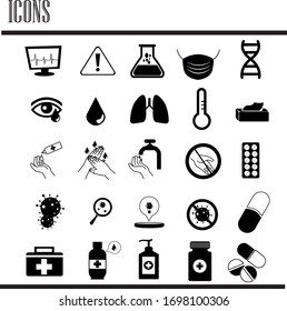 coronavirus 2019 icons to do or not to do prevents spread by pandemic black and white vector illustration