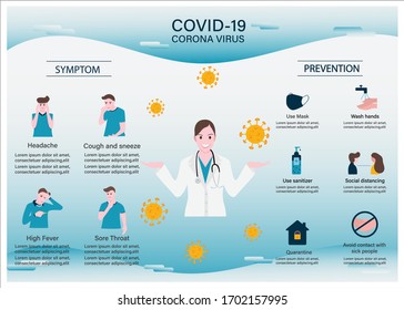 Coronavirus 2019 infographic template.Vector illustration.Flat design.