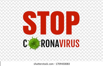 Coronavirus 2019 nCov Banner Transparent Background With Gradient Mesh, Vector Illustration