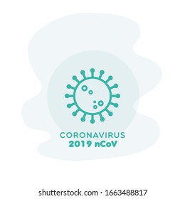 Coronavirus 2019 nCoV green icon. Concept of flu outbreak, public health risk, MERS- CoV, SARS-CoV. Vector illustration, flat design