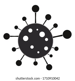 Coronavirus 2019 nCoV icon. Black on white background isolated. Vector design