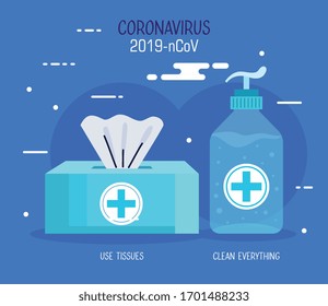 coronavirus 2019 ncov infographic with prevention icons vector illustration design