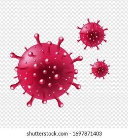 Coronavirus 2019 nCov Poster Transparent Background With Gradient Mesh, Vector Illustration