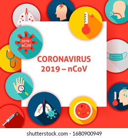 Coronavirus 2019 nCoV Template. Vector Illustration Flat Style Medical Concept.