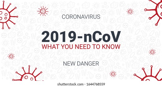Coronavirus 2019 nCoV. What you need to know. Vector illustration with hand draw doodle background