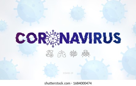 Coronavirus 2019 outbreak. Modern glitch vector background. Web banner. 