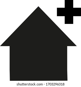 coronavirus 2019 pandemic house healthcare illustration vector image color black and white