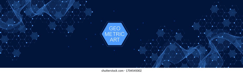 Coronavirus 2019-nCov background for medicine, science, technology, chemistry. Science template wallpaper or banner COVID-2019. Coronavirus wave flow. Vector illustration