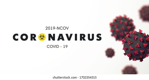 Coronavirus 2019-nCoV background with realistic microscopic 3D viral cells.COVID-19 Corona virus outbreaking and Pandemic concept.Vector illustration eps 10