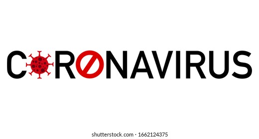 Coronavirus, 2019-nCoV, Bacteria, COVID-19, infection, with red stop sign on white background, icon, isolated, vector illustration