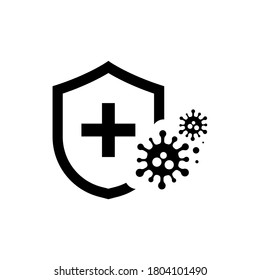 
Coronavirus 2019-nCoV Bacteria icon, solid style. Concept of coronavirus quarantine and mask protection. Vector illustration. Design on white background. EPS 10