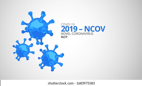 Coronavirus (2019-nCoV). Banner, heading for articles about pandemic of coronavirus Covid-19. Vector illustration. Public awareness. Blue. Coronavirus news.