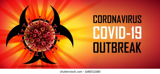 Coronavirus 2019-ncov banner. A novel respiratory virus disease, Coronavirus infections with red dark background. vector illustration.