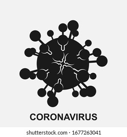 Coronavirus (2019-nCoV) black and white vector icon.